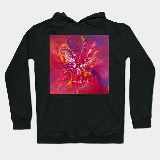 Close Your Eyes - Warm Abstract Hoodie by acdlart